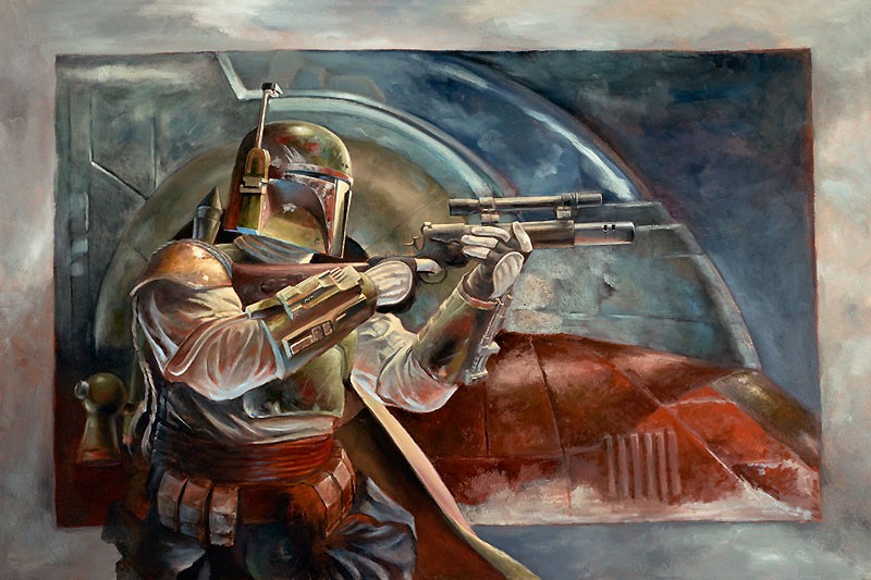 Lee Kohse Star Wars Limited Edition Art: "Boba Fett with Slave 1"
