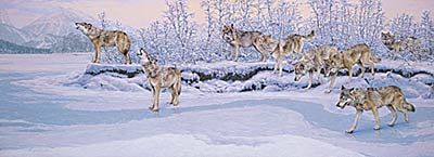 Lee Kromschroeder Limited Edition Print: "On the Move- Wolves"