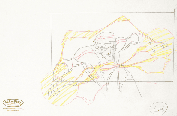 Legion of Superheroes Original Production Drawing: "Lightning Lad"