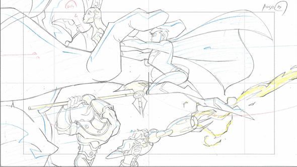 Legion of Superheroes Original Production Drawing: "Team"
