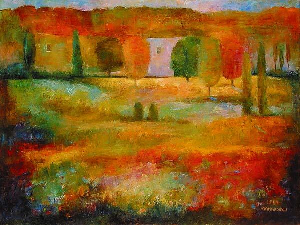 Lela Limited Edition Embellished Giclee on Canvas:"Field of Dreams"