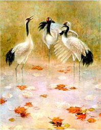 Lena Liu Handsigned and Numbered Limited Edition Giclee:"Autumn Trio"