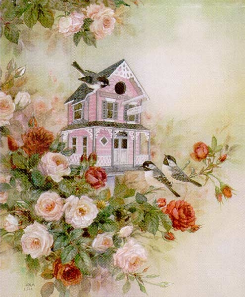 Lena Liu Handsigned & Numbered Limited Edition Canvas: "Chirp Inn (The) "