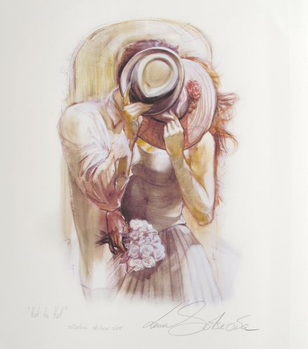 Lena Sotskova Hand Signed Limited Edition Giclee Print:"Hat to Hat"