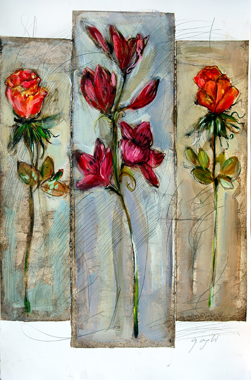 Lenner Gogli Hand Colored Etchings: "Soft Sounds"