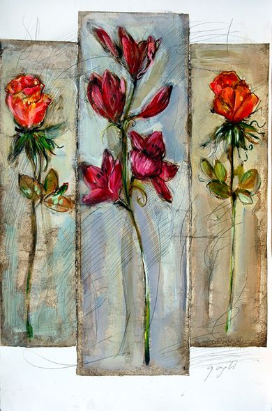 Lenner Gogli Hand Colored Etchings: "Soft Sounds"