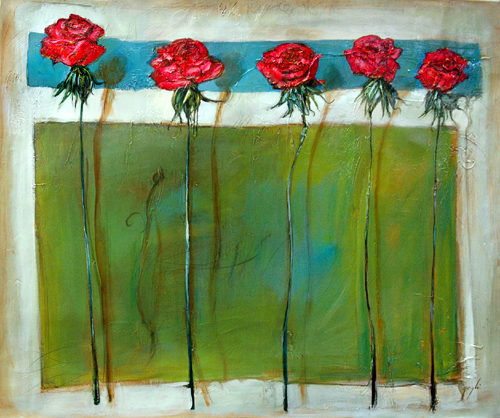 Lenner Gogli Hand Signed and Numbered Limited Edition Giclee on Canvas: "Emerald Fresco"