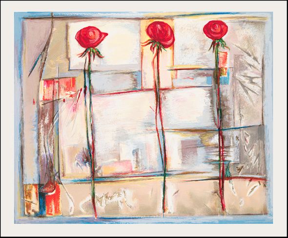 Lenner Gogli Hand Signed and Numbered Limited Edition Serigraphs: "Rose Collage"