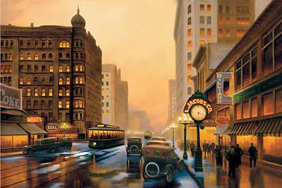 Leo Stans Handsigned and Numbered Limited Edition Paper Giclee "Evening on the Avenue"