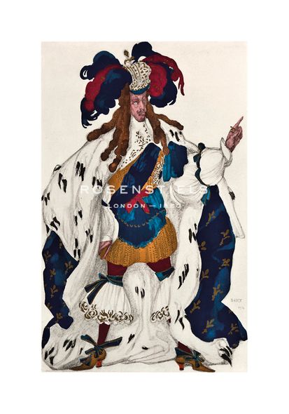 Leon Bakst Hand Numbered Limited Edition Print on Paper :"Costume du Roi"