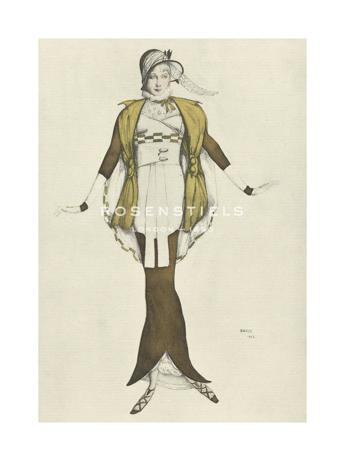 Leon Bakst Hand Numbered Limited Edition Print on Paper :"Gazette du Bon Ton, 1913, No. 6 Philomele"