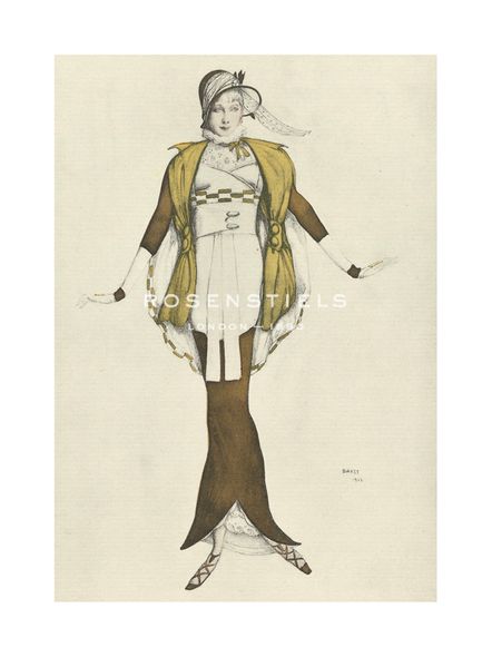 Leon Bakst Hand Numbered Limited Edition Print on Paper :"Gazette du Bon Ton, 1913, No. 6 Philomele"