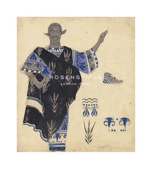 Leon Bakst Hand Numbered Limited Edition Print on Paper :"Hélène de Sparte - Menelaus"