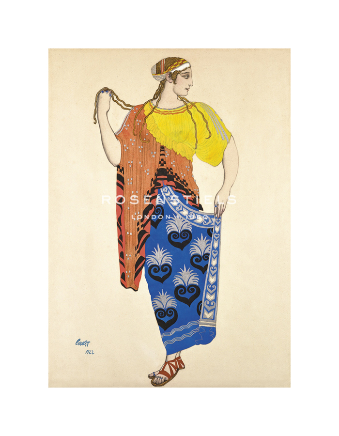 Leon Bakst Hand Numbered Limited Edition Print on Paper :"Helen of Sparta"