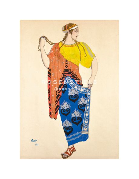 Leon Bakst Hand Numbered Limited Edition Print on Paper :"Helen of Sparta"