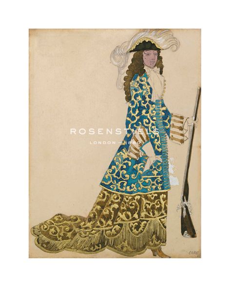 Leon Bakst Hand Numbered Limited Edition Print on Paper :"La Belle au Bois Dormant - Baronne, 1921"