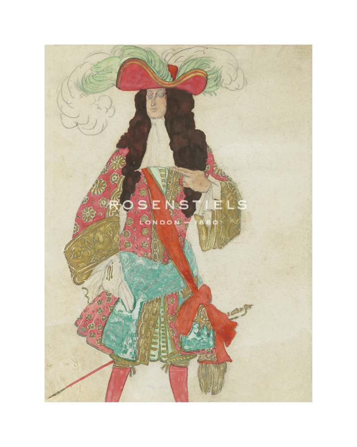 Leon Bakst Hand Numbered Limited Edition Print on Paper :"La Belle au Bois Dormant- Galisson, Le Professeur du Prince"