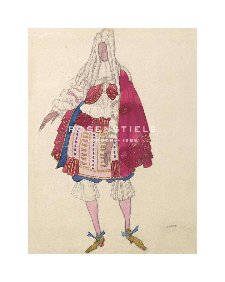 Leon Bakst Hand Numbered Limited Edition Print on Paper :"La Belle au Bois Dormant - Un Courtisan"