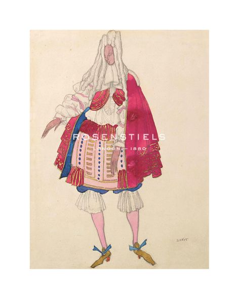 Leon Bakst Hand Numbered Limited Edition Print on Paper :"La Belle au Bois Dormant - Un Courtisan"
