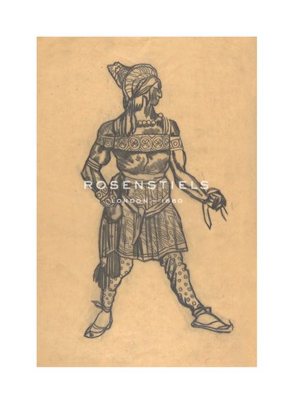Leon Bakst Hand Numbered Limited Edition Print on Paper :"Russian Male Dancer"