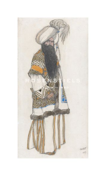 Leon Bakst Hand Numbered Limited Edition Print on Paper :"Sultan Samarkand Ballet 'Schéhérazade'"