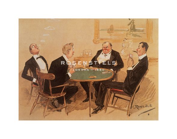 Leonard Raven-Hill Hand Numbered Limited Edition Print on Paper :"Will Dummy Go Spades?"