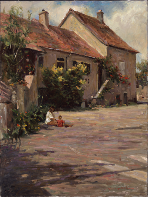 Leonard Wren Handsigned and Numbered Limited Edition Giclee on Canvas:"Burgundy Afternoon"