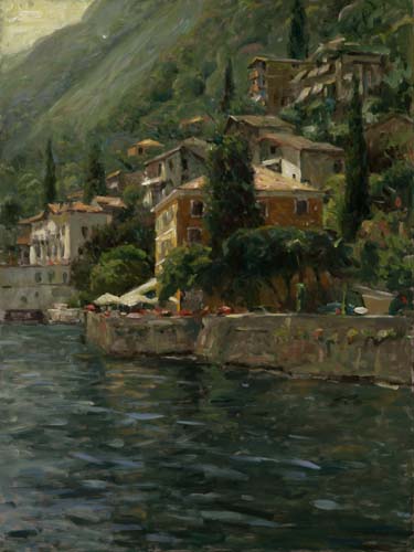 Leonard Wren Handsigned and Numbered Limited Edition Giclee on Canvas:"Menaggio"