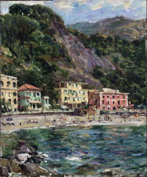 Leonard Wren Handsigned and Numbered Limited Edition Giclee on Canvas:"Monterosso"