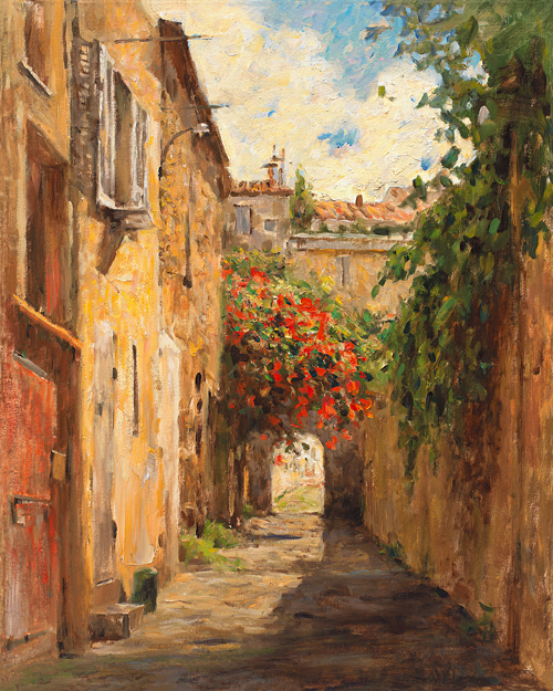Leonard Wren Handsigned and Numbered Limited Edition Giclee on Canvas:"PASSAGE DU PROVENCE"