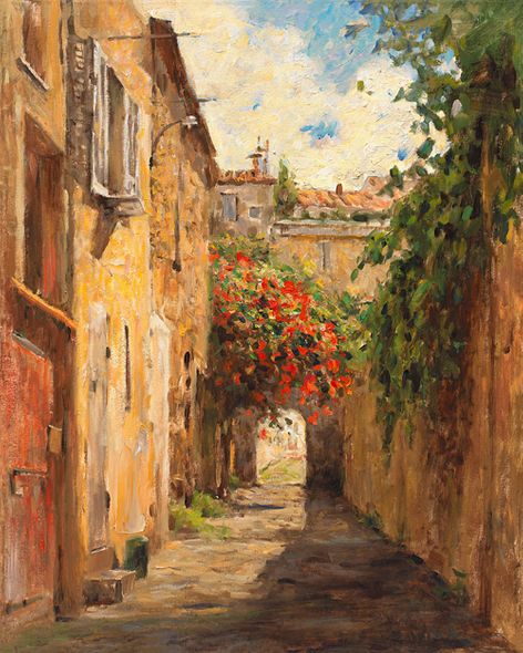 Leonard Wren Handsigned and Numbered Limited Edition Giclee on Canvas:"PASSAGE DU PROVENCE"