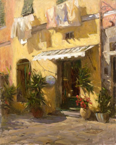 Leonard Wren Handsigned and Numbered Limited Edition Giclee on Canvas:"Shop Monterossa"