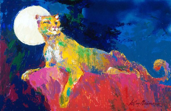 Leroy Neiman Hand Pulled Serigraph on Paper: "Cougar"
