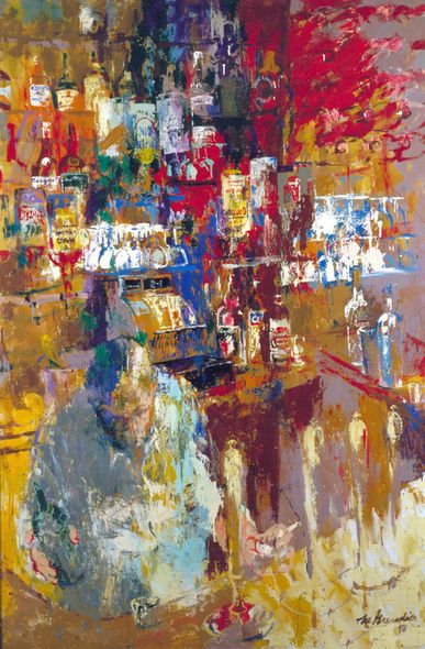 Leroy Neiman Artist Signed Limited Edition Serigraph on Paper:" Grenadier Bar -London"