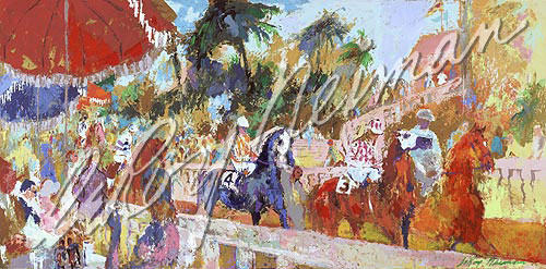 Leroy Neiman Hand Pulled Serigraph on Paper: "Leaving The Paddock"