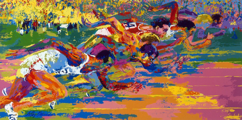 Leroy Neiman Hand Pulled Serigraph on Paper: "Olympic Track" Leroy Neiman Hand Pulled Serigraph on Paper: "Olympic Track"