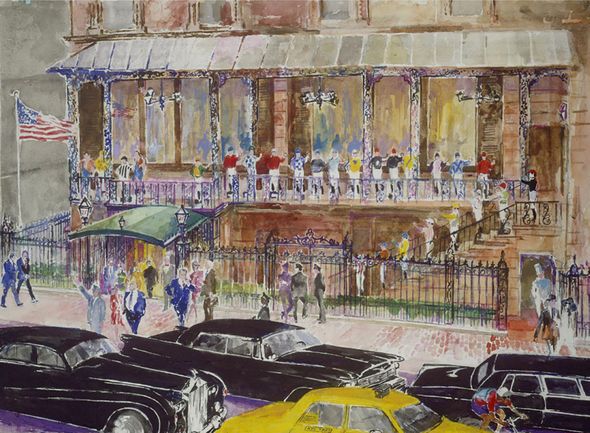 Leroy Neiman Hand Pulled Serigraph on Paper "21 Club Facade"