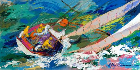 Leroy Neiman Hand Pulled Serigraph on Paper: "Yawl Sailing"