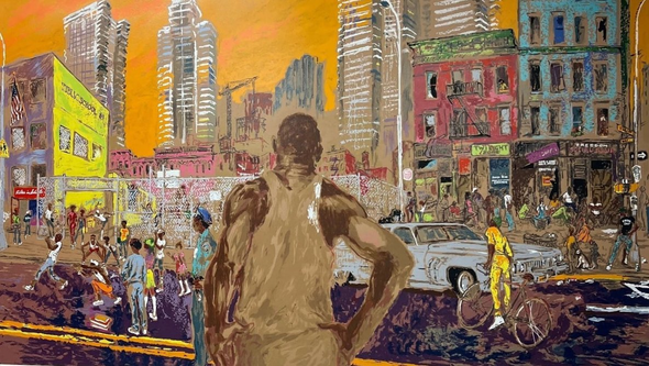 LeRoy Neiman Hand Signed by the Artist Serigraph: "Harlem Streets (Cities in Schools) Year: 1982 "