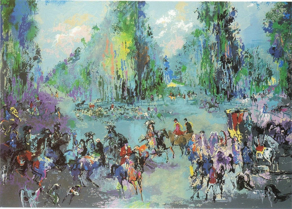 Leroy Neiman Hand Signed Limited Edition Serigraph: "HUNT RENDEZVOUS"
