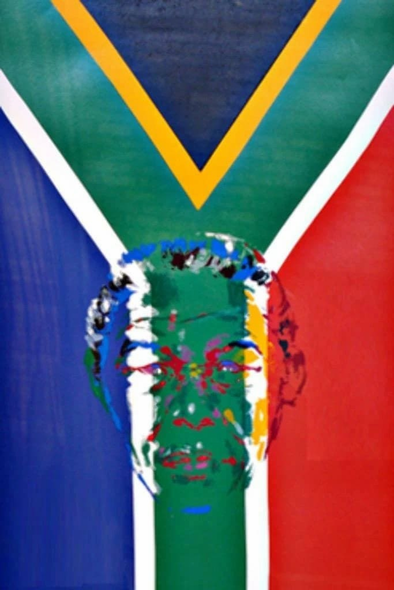 LeRoy Neiman Hand Signed Limited Edition Serigraph on Paper: "President Nelson Mandela "