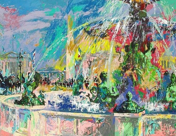 LeRoy Neiman Hand Signed Limited Edition Serigraph: "Place de la Concorde "