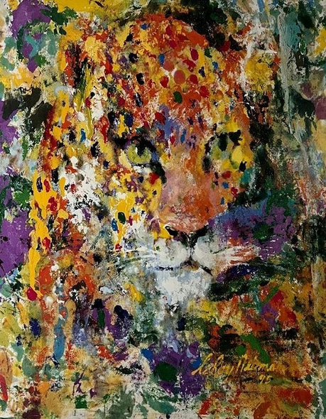 LeRoy Neiman Hand-Signed Open Edition Lithograph Print: "Leopard Portrait "