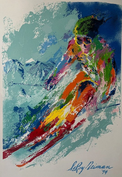 LeRoy Neiman Vintage Serigraph Print: "World Class Skier"