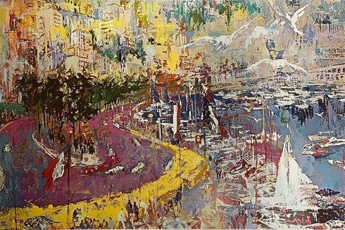 LeRoy Neiman Vintage Open Edition Offset Lithograph: "The Grand Prix of Monaco" LeRoy Neiman Vintage Open Edition Offset Lithograph: "The Grand Prix of Monaco"