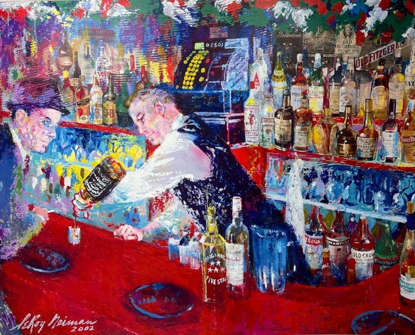 Leroy Neiman Plate Signed Print on Paper: "Frank At Rao's"
