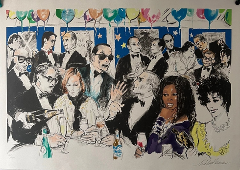 LeRoy Neiman Signed Limited Edition Serigraph Print: "Celebrity Night at Spago " LeRoy Neiman Signed Limited Edition Serigraph Print: "Celebrity Night at Spago "