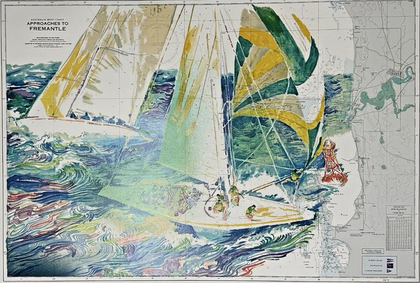 LeRoy Neiman Signed Limited Edition Siganture: Hand Signed Serigraph on Paper: "America's Cup 1986 Australia "