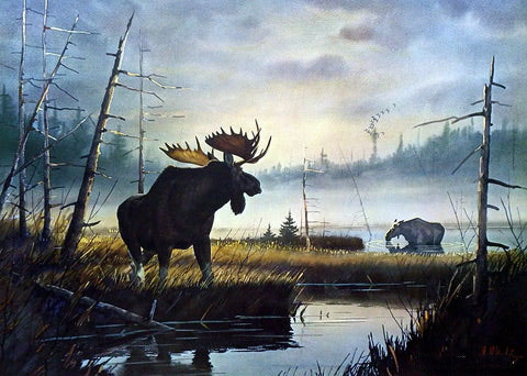 Les Kouba Print-Signed and Numbered:"Moose Country"