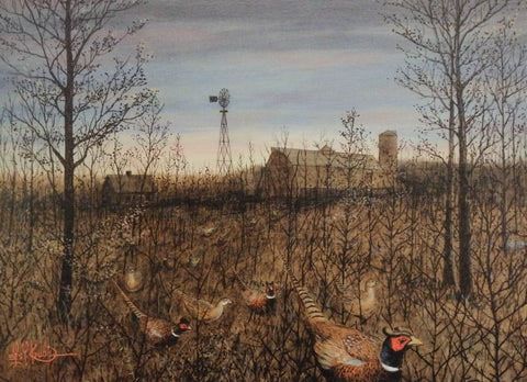 Les Kouba Print-Signed and Numbered:"Ringnecks Leavin the Grove Art Print"